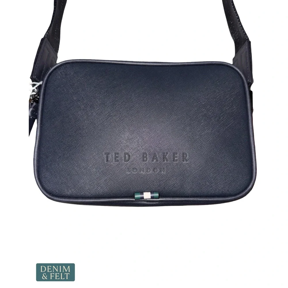 NEW Ted Baker Elgin Black Double Zip Crossbody Bag Travel Utility Minimalist